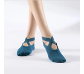 Calcetines con empuñaduras para mujer, calcetín de algodón antideslizante para Yoga, calcetines ideales de cinco dedos para Pilates, danza de Ballet pura, entrenamiento descalzo