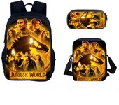3pcs/Set Backpack Harajuku Dinosaur 3D Printed School Student Bookbag Anime Jurassic Daypack Park Shoulder Bags Pencil Case
