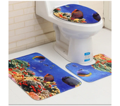3D Ocean Seabed Animals Toilet Cover Bath Mat Sets Fish Dolphin Printed Bathroom Curtain Set Waterproof Fabric Shower Curtains