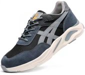 Calzado de seguridad para hombre y mujer Suelas antipinchazos con aislamiento indestructible Botas de trabajo transpirables con puntera de acero (con malla), calzado deportivo