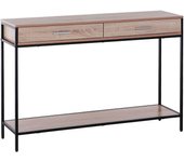 Consola Estrecha para Recibidor Mesa Auxiliar Estrecha para Puerta de Entrada 120x30x81.5 cm Estilo Industrial Imitación Roble