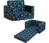 Sillón Infantil Sofá Cama 2 en 1, Convertible a Tumbona, Sofá Suave para Niñas y Niños, Día del Niño y Cumpleaños, Gris Claro