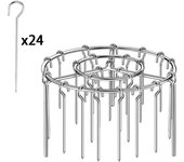 Portable Stainless Steel Air Fryer Grill Round with Grilled Skewers Barbecue Grill Vertical Grill Rack for Home Kitchen Outdoor