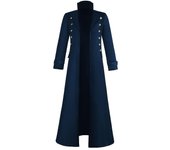 Vintage Men S Gothic Steampunk Long Jacket Trench Coat Retro Medieval Warrior Knight Overcoat Male Victoria Long Coat