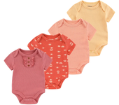 4Pieces New Born Bodysuit Print Cotton Baby Boy Clothes Short Sleeve Romper Baby Girl Clothes Cartoon 0-12M Bebes