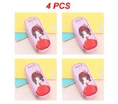 1~6PCS Kawaii Canvas Pencil Case for Boys Cartoon Bear Pencilcase Pen Case Bag Large Capacity Pencil Box Pouch Stationery