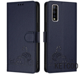 Carcasa De La Billetera Vivo Iqoo Y55s Y55 Y75 T1 U5 U5e Y70s Y30 Y33e Y56 Y16 Y02s 2023 4G 5G 2023 Funda De Piel De Gatito