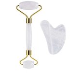 Fashion 2/3/4Pcs Natural Rose Quartz Obsidian Jade Roller Gua Sha Stone Set Gouache Scraper Facial Lifting Anti-Wrinkle Skin Care Tools