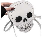 Halloween Cool Skull Shoulder Bag Excellent Texture Zipper PU Handbags Casual Purse Suitable for Festival Party and Date