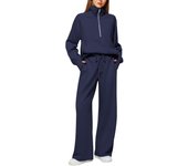 2-piece oversized sweatshirt, half zip, wide leg sweatpants, TRE casual, 2024