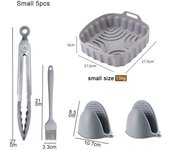 Air Fryer Silicone Basket Tray 20/23cm Round Square 4/5/6/8 Liters XXL Shape Airfryer Case Protector Pan Mold er