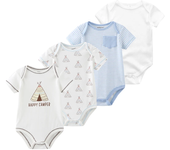 4Pieces New Born Bodysuit Print Cotton Baby Boy Clothes Short Sleeve Romper Baby Girl Clothes Cartoon 0-12M Bebes