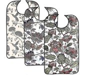 3 Pack Adult Bibs For Eating, Adult Bibs With Crumb Catcher, Washable