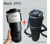 Tyeso-termo de 600/750/900/1050/1200ML, termo de vacío de acero inoxidable con pajita, taza de café para coche, taza térmica para deportes al aire libre