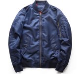 Chaqueta Bombera Moda para Hombres MA1 Abrigo Deportivo Casual con Cierre de Cremallera