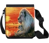 MERCHANDMANIA BANDOLERA PEQUEÑA leon selva savana animal salvaje felino bestia bolso bandoleer