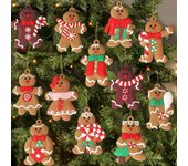 12 Uds. Adorno de hombre de Jenibre para Árbol de Navidad, figuras de plástico surtidas de pan de Jenibre