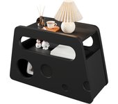 Aparador, Moderna Mesa Auxiliar with Rueda, Diseño Redondo Seguro-Móvil, ahorra Espacio, ideal para salón y dormitorio (81x33x51,5 cm)