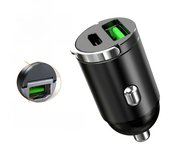 100W/200W Mini Car USB/QC3.0 PD Charger 12-24V Fast Charging Car USB Type C Charger Lighter for Xiaomi Samsung Huawei iPhone