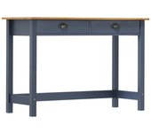 vidaXL Mesa consola Hill con 2 cajones madera pino 110x45x74 cm Marrón, Blanco, Gris Mesa de sofá Mesa de Entrada para Salón Consola de Entrada Mueble Recibidor Mesita Mesa auxiliar Salon