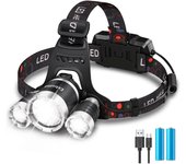 Linterna de cabeze frontal led recargables ajustable diferentes modos gran luminosidad e iluminacion para campo, camping al aire libre, escalada de montaña y minería y reparación de automóviles - Extrastar