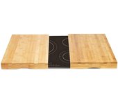 Dcasa Cubre vitrocerámica madera, Juego de 2 tablas de cortar Bambú nórdica de 56x54x4 cm