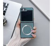 Linen Magsafe Case for Samsung Galaxy Z Flip 3 4 5 Z6 Flip6 Z5 Z4  Flip5 Flip 6 5 4 Magnetic Wireless Charging Ultrathin Cover