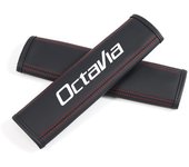 2Pcs Car Seat Belt Leather Safety Belt Shoulder Cover For Skoda Octavia A5 A7 A4 4 2 3 MK1 MK3 MK4 RS IV 5e Virs Car Accessories