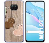 Tumundosmartphone Funda Gel Tpu para Xiaomi Mi 10T Lite diseño Corazones Madera Dibujos