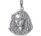 Esperanza Macarena de Sevilla Medalla Plata Ley 925m maciza 33 mm. imagen realista busto silueta