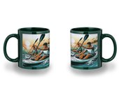 MERCHANDMANIA TAZA COLOR NEGRO RECUADRO deporte playa kayak amigos competicion color mug