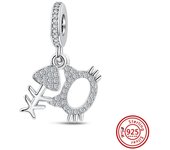 Hot Sales Fit Pandora Original Bracelet Fashion Fish Bone Lipstick Glasses 925 Silver Charm Bead Fine Birthday Jewelry For Women