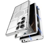 For Samsung Galaxy S24 S23 S21 S22 Ultra Case Magnetic wireless charge Metal 360° Full Screen Glass HD Camera Protection Cover