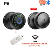 RAYKUBE Q6 Tuya BLE Smart Fingerprint Door Lock Electronic Lock with Password/Key/Smartlife/Tuya APP Unlock Mute For Bedroom
