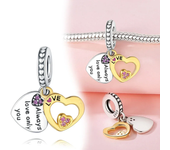 Sterling Silver 925 Red Love Gold Envelope Mail Charms Fit Original Pandora Women's Bracelet Diy Fine Jewelry Making Gift