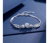 Fine Silver Color Lucky beads ball chain Bracelet For Women luxury fashion party Wedding Jewelry lovers gift charms