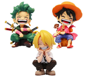 13cm Anime Figure One Piece Monkey D Luffy Roronoa Zoro Kawaii Toys Q Figural Nendoroid Car Decoration PVC Model Gift