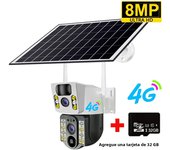 8MP 4K Wireless Solar Camera 4G Sim Outdoor Dual Lens Wifi IP Camera PIR Night Vision V380 Pro CCTV Security Protection Monitor