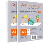 Paquete de folios A3 de 250gr con 500 Hojas Blancas, Papel Multifuncional para Uso Escolar y Entornos Laborales. Ideal con impresoras láser, de inyección o fotocopiadoras - Ofituria