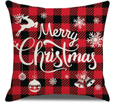 Christmas Cushion Covers 45x45 cm Farmhouse Xmas Decor Red Black Buffalo Plaids Santa Pillow Cover Winter Holiday Decorations
