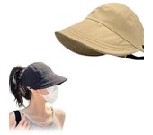 Tops huecos con protección UV para exteriores, sombrero para el sol, novedad de verano 2024, gorra de béisbol fina para senderismo, viseras plegables para el sol para mujer