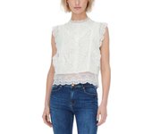 Top ablusado encaje Only Karo en color blanco para mujer
