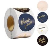 50-500pcs 1inch Blue Thank You Stickers For Envelope Sealing Labels Stationery Supplies Handmade Wedding Gift Decoration Sticker