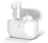 Auriculares Inalámbricos, Bluetooth 5.3 Estéreo Hi-Fi con Cancelación de Ruido y Controles Táctiles IPX7 Resistente al Agua, 30 Horas de Reproducción, Adecuados para Trabajo Deportivo, 2023-Y65-TOP-Blanco