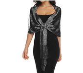 Solid Color Tassel Shawls For Women Sparkling Metallic Shawls And Wraps With Buckle For Evening Party Dresses Wedding Party