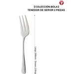 Mr.Spoon Serie Bola Cuchara y Tenedor de servir  2, 6 o 12 piezas,Acero inoxidable 18/0,Plateado,Económico y funcional,Cuchara y Tenedor de servir largo 248mm,Mango monobloque,Apto para lavavajillas,Empaque ecológico. Ideal para casa,hotel,restaurante