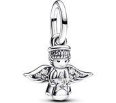 Pandora Charm Ángel Brillante con Microincrustaciones de Plata y Grabado