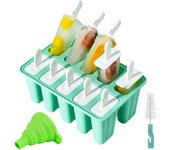 Moldes para Helados de Silicona, Reutilizable, para hacer paletas, 12 Juego de Moldes para polos-10