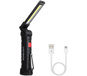 COB LED Folding Flashlight Portable Magnetic Work Light Lantern USB Rechargeable Emergency Repair Camping Torch Lamp With Hook