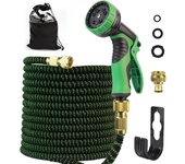 Manguera de Jardín extensible con pistola de Riego y 10 Modos de funcionamiento, flexible para Plantas Regar (15 m/50 pies)